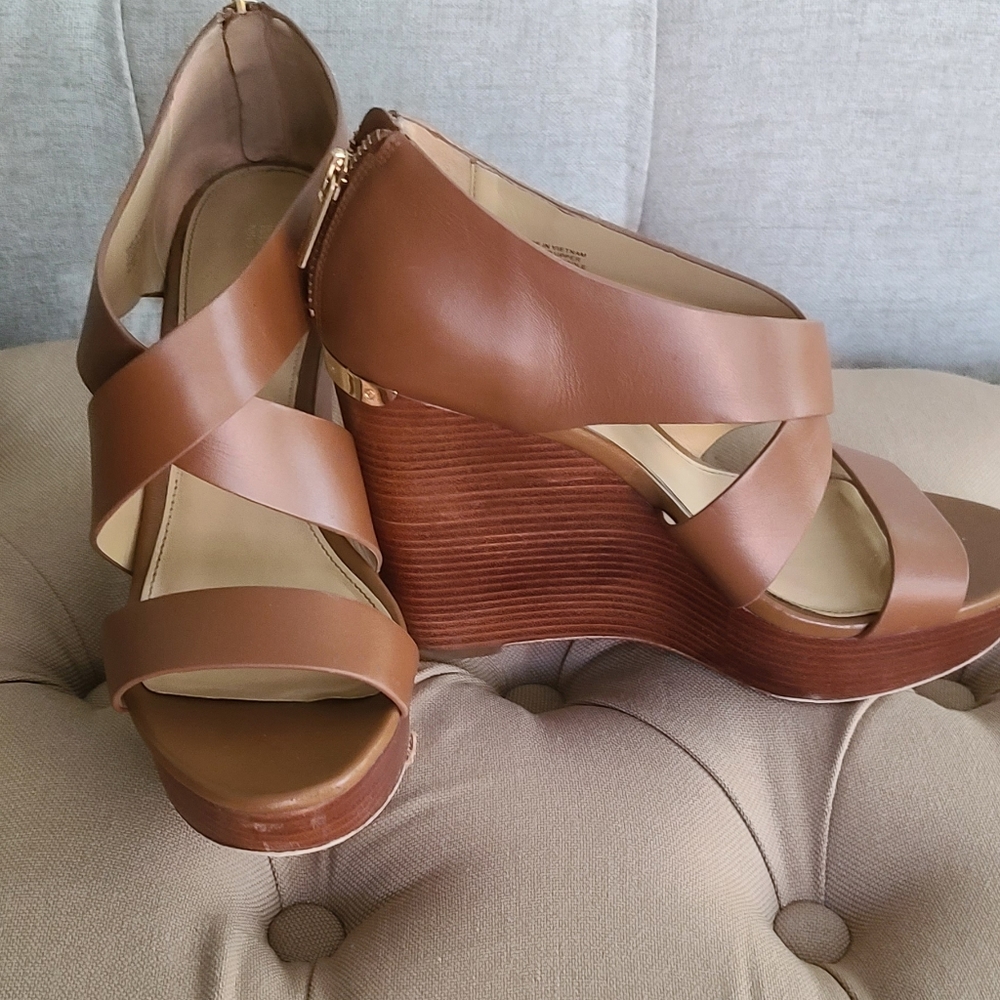 Michael Kors Brown Wedge Sandle